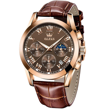 HOTOLEVS Mens Watches Stylish Chronograph Waterproof Luminous Silicon Strap Multifunction Watches for Men Business Men Wrist Watch