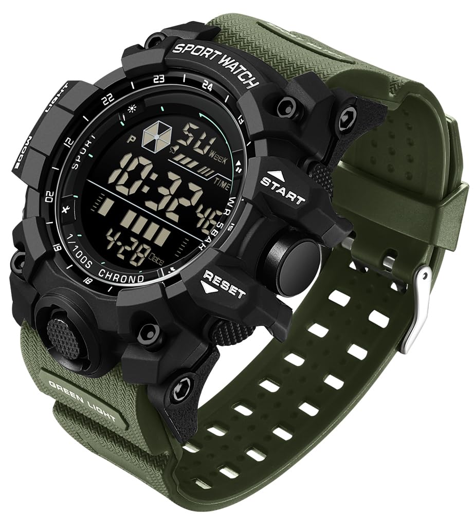 HOTFANMIS Mens Military Multifunction Digital LED Watch Electronic Waterproof Alarm Quartz Sports Watch