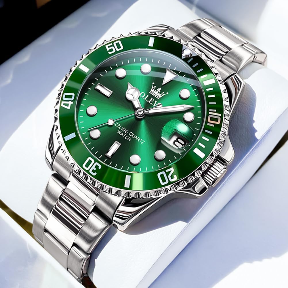 HOTOLEVS Luxury Watches for Men Big Stainless Steel Waterproof Analog Quartz