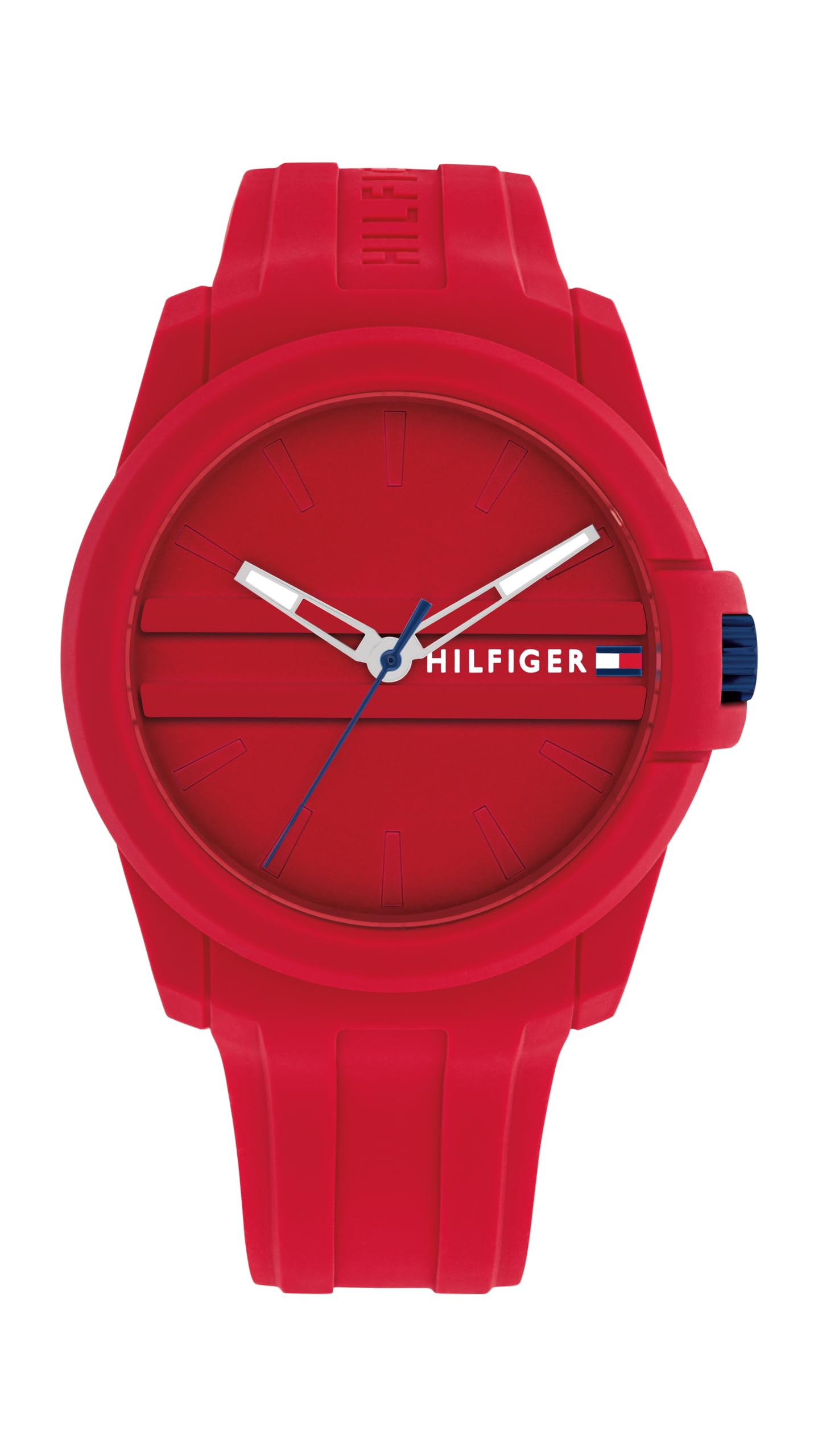 HOTTommy Hilfiger Men's 3-Hand Quartz Watch – Casual Sport Style, Silicone Strap, Water-Resistant to 50 Meters, Everyday Fashion Wristwatch, Gift for Him - 44mm