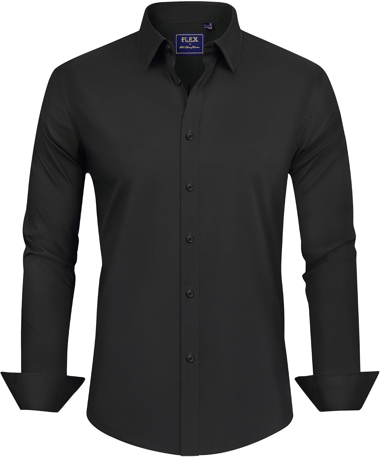 HOTJ.VER Men's Dress Shirts Stretch Stain Shield Long Sleeve Solid Formal Shirt Business Casual Button Down Shirts