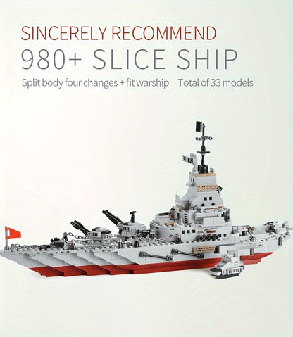 Building Block Cruiser Gift, 900pcs Diy Building Kit, Learning Engineering Building Toys, Christmas Gift