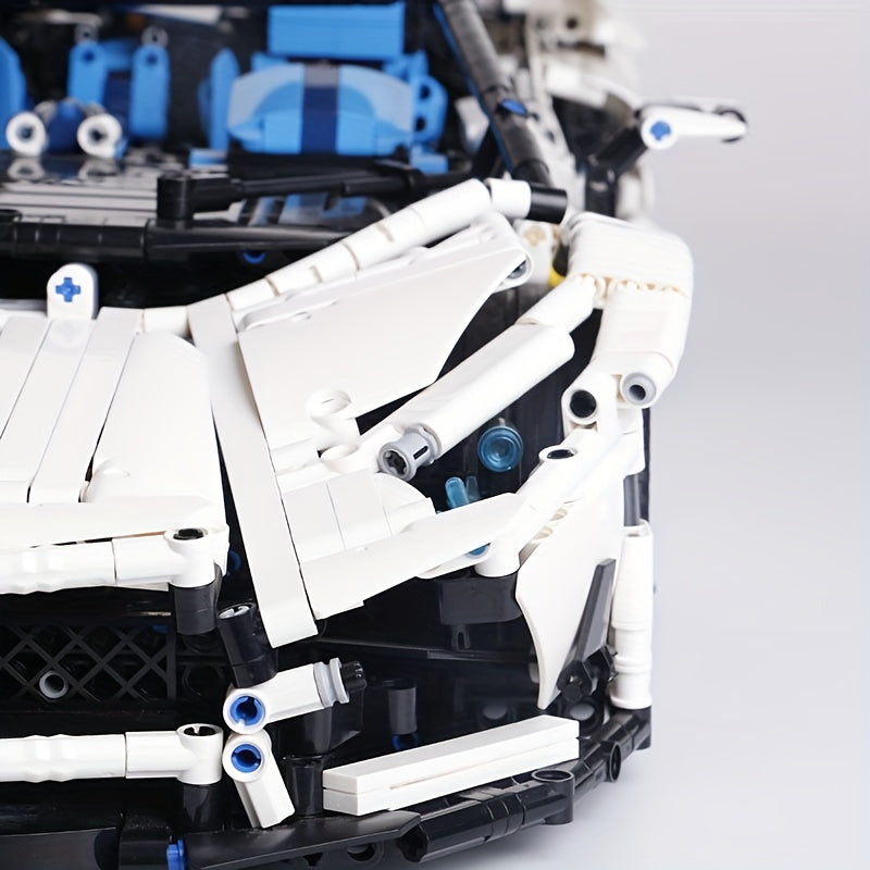 (3712PCS) White Racing Car plastic building blocks