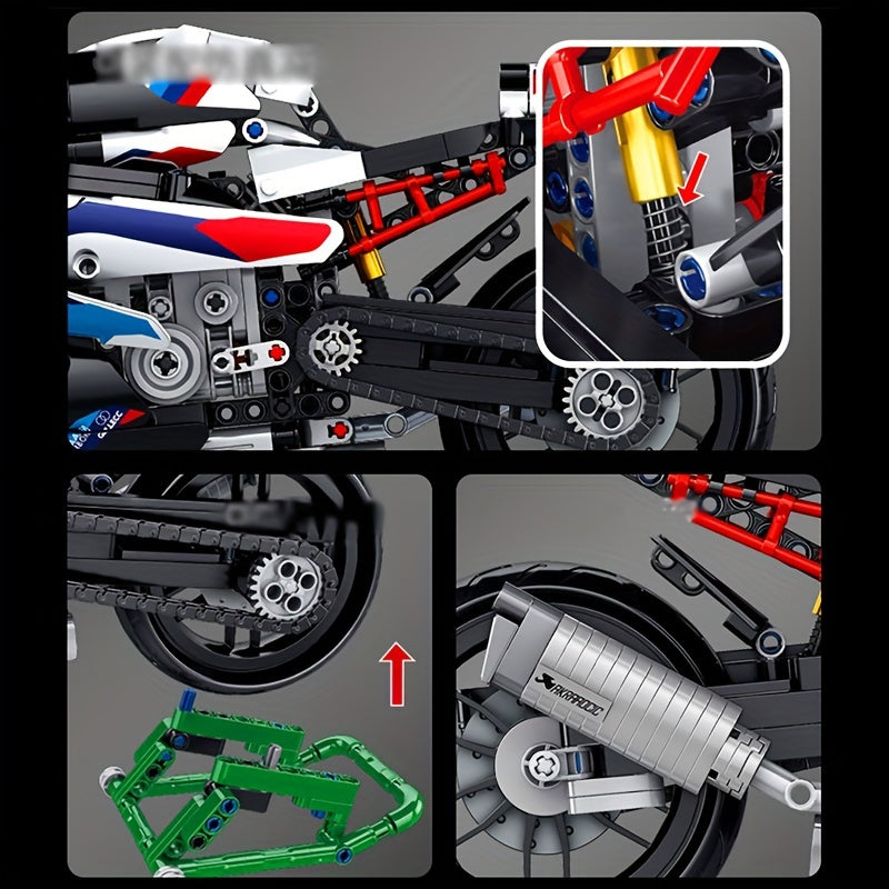 Technical Motorcycle Building Block Model, Vehicle City Racing Car Locomotive Toys Bricks, Motorbike Model, Gifts