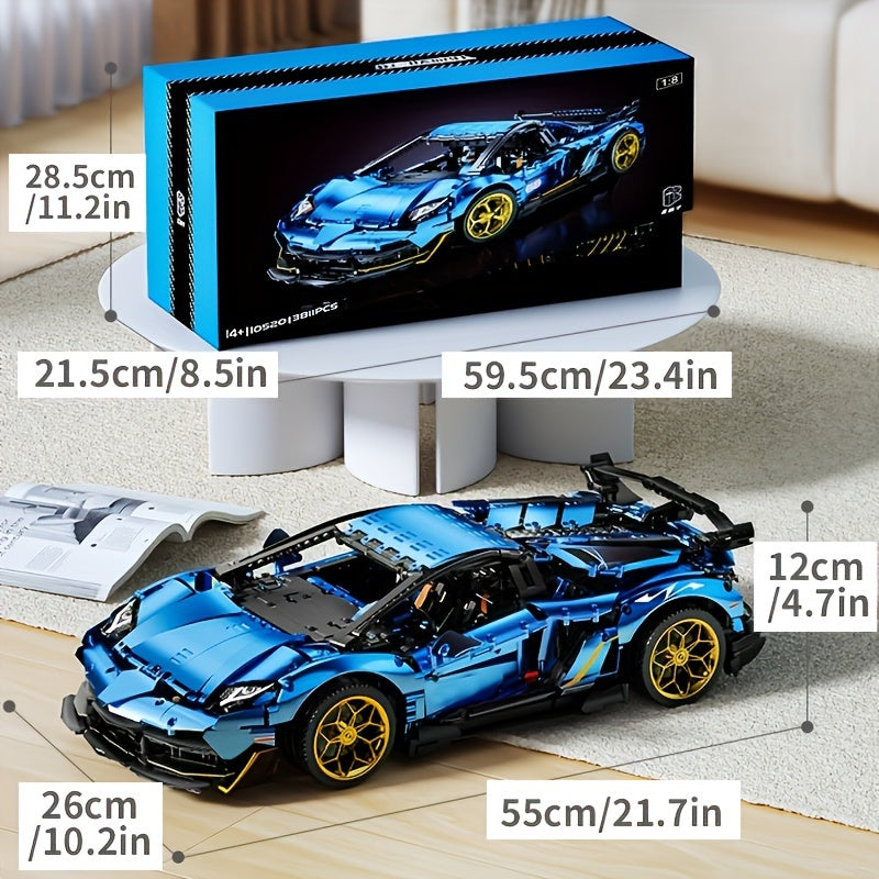 3811pcs Technical 1:8 SVJ 63 Building Blocks, Motor Sport Set, Birthday Gift For Adults, Home Decor, Christmas Halloween Gift