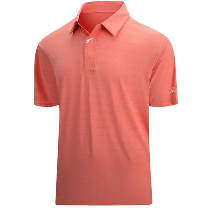 HOTEsabel.C Jacquard Golf Shirts for Men Dry Fit Short Sleeve Collared Polo | Moisture Wicking, Athletic Fit, 4-Way Stretch for Comfort, Wrinkle Free, Lightweight, Ideal for Golf, Casual & Work Wear