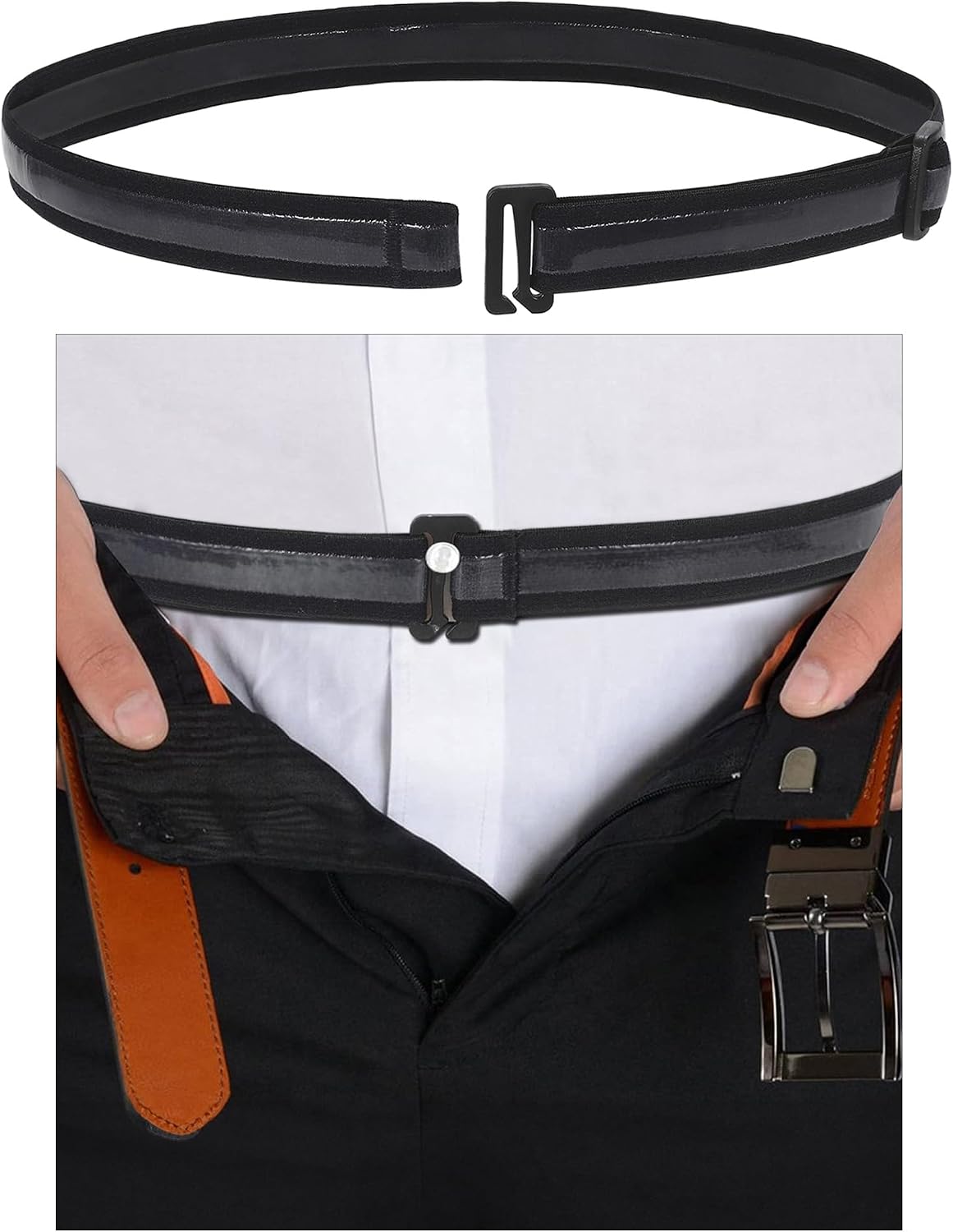 HOTSUOSDEY Shirt Stays Belt for Men Shirt Tucker Holder Crop Top Band for Women Non-slip Adjustable Elastic Band