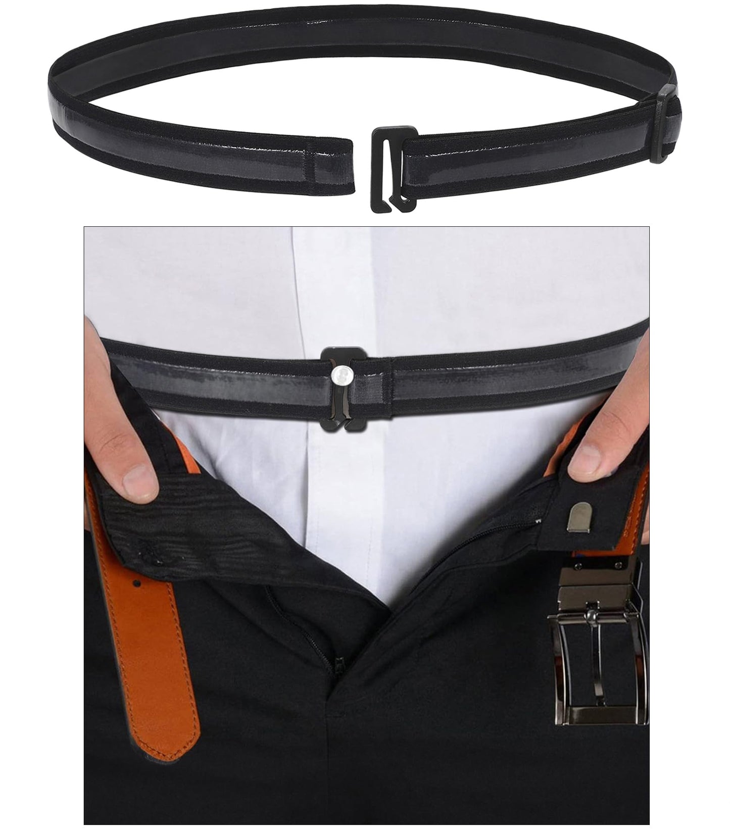 HOTSUOSDEY Shirt Stays Belt for Men Shirt Tucker Holder Crop Top Band for Women Non-slip Adjustable Elastic Band