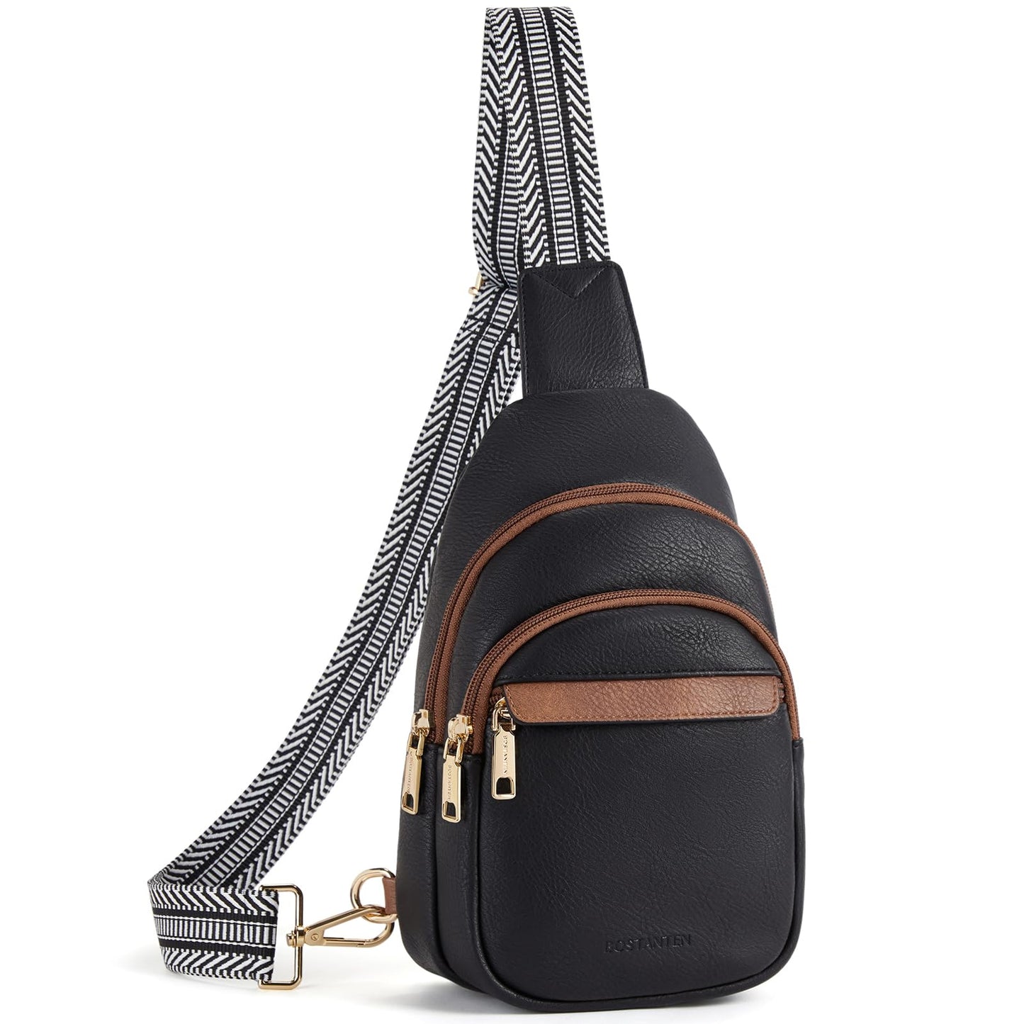 HOTBOSTANTEN Sling Bag for Women Leather Crossbody Bags Fanny Pack Chest Bag for Travel