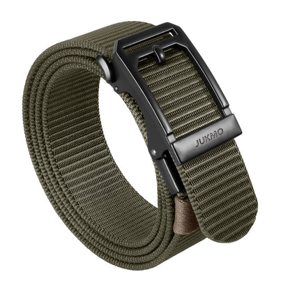 HOTJUKMO Men's 1.5" Ratchet Nylon Tactical Work Belt | Automatic Slide Zinc Alloy Buckle, Adjustable Trim to Fit