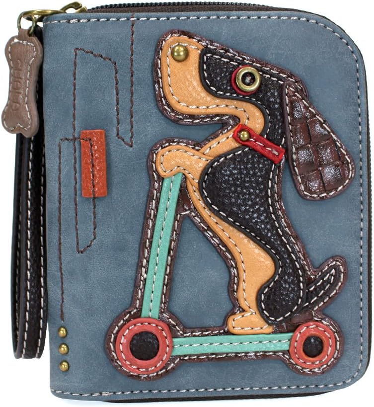 HOTCHALA Zip Around Wallet, Wristlet, 8 Credit Card Slots, Sturdy Pu Leather