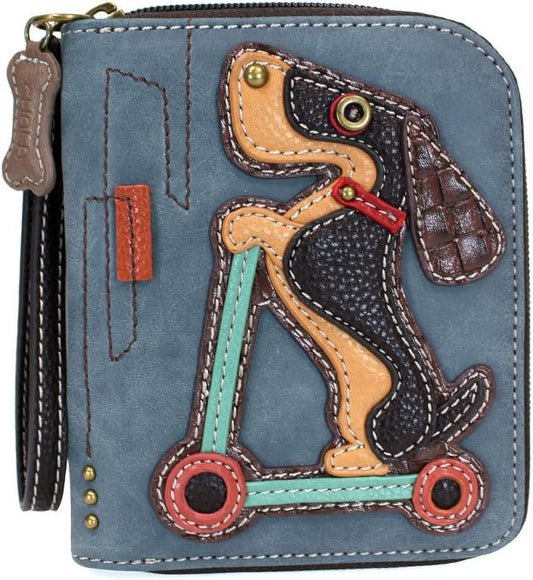 HOTCHALA Zip Around Wallet, Wristlet, 8 Credit Card Slots, Sturdy Pu Leather