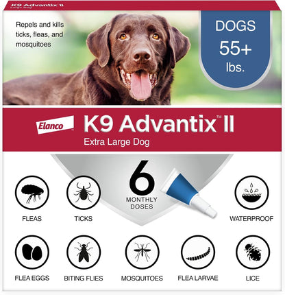 HOTK9 Advantix II XL Dog Vet-Recommended Flea, Tick & Mosquito Treatment & Prevention | Dogs Over 55 lbs. | 6-Mo Supply