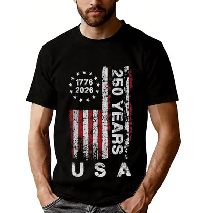 HOT250 Anniversary USA Shirts: 1776-2026 250th Birthday Patriotic American Flag T-Shirt 4th of July Shirt
