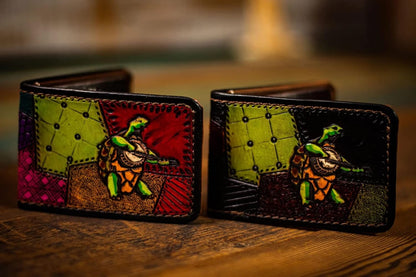 HOTTerrapin, Men's 3D Genuine Leather Wallet, Handmade wallet, Carved wallet, Tooled wallet, Airbrush Art, Bifold wallet, Custom wallet, Personalized wallet, A(33)