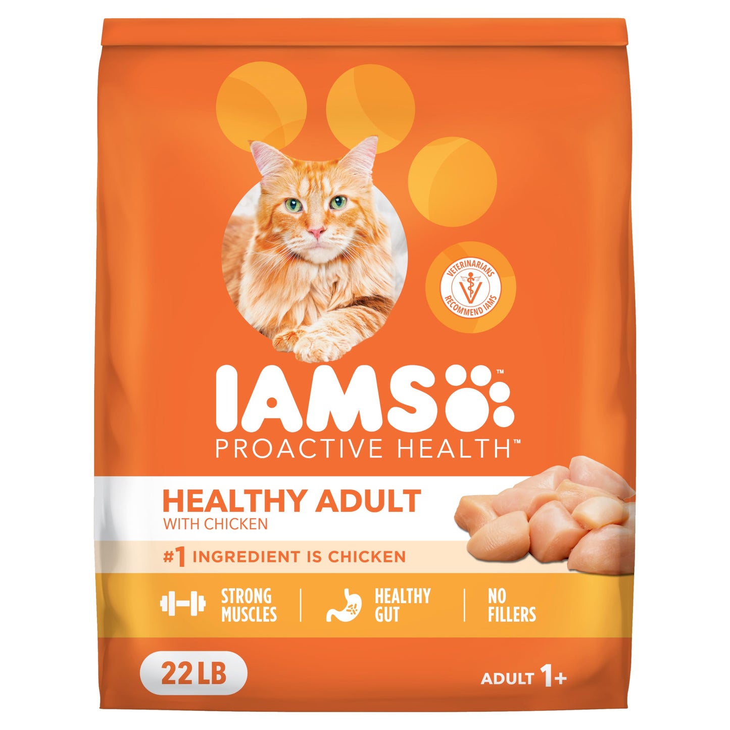 HOTIAMS Proactive Health Healthy Adult Dry Cat Food, Chicken, 22 lb | Veterinarian-recommended, Real chicken #1 ingredient, chicken & egg protein, wholesome grains for energy, supports muscles