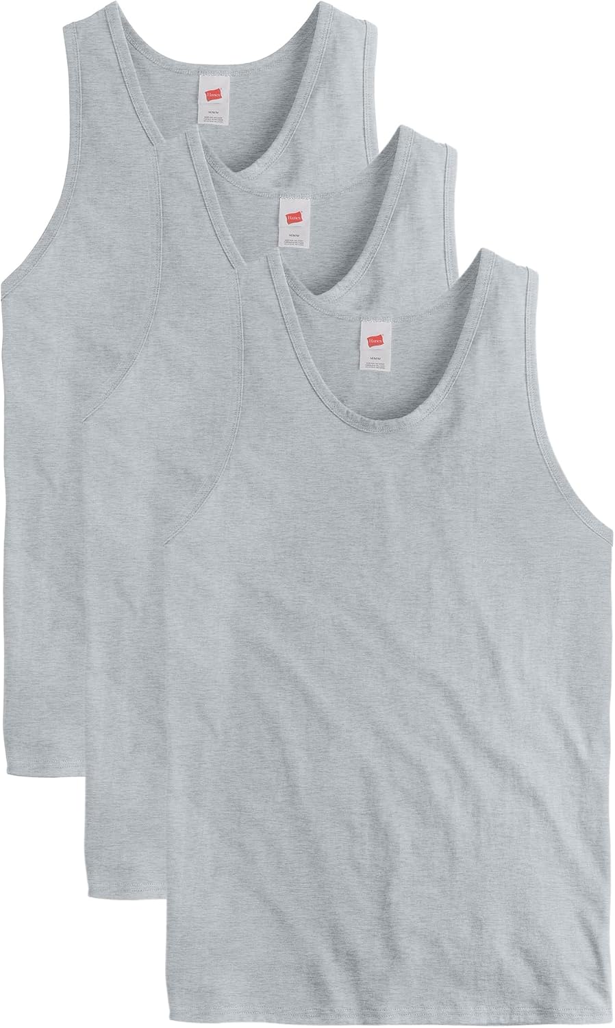 HOTHanes Men's Essentials Tank Top Pack, Midweight Cotton Tanks, Sleeveless Shirts, 3-Pack