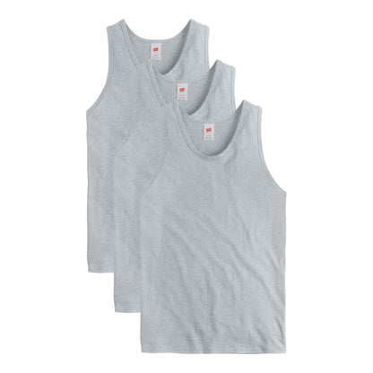 HOTHanes Men's Essentials Tank Top Pack, Midweight Cotton Tanks, Sleeveless Shirts, 3-Pack