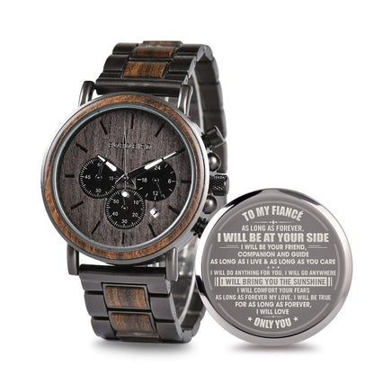 HOT2win Engraved Wooden Watch for Boyfriend My MAN Fiancé Husband Customized Personalized Wood Watches for Men Birthday Anniversary Personalized Watch