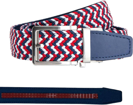 HOTNexbelt Men's Braided Ratchet Golf Belt – Adjustable, Stretch Fit – For Casual Wear & Golfing (Fits up to 50") - Liberty