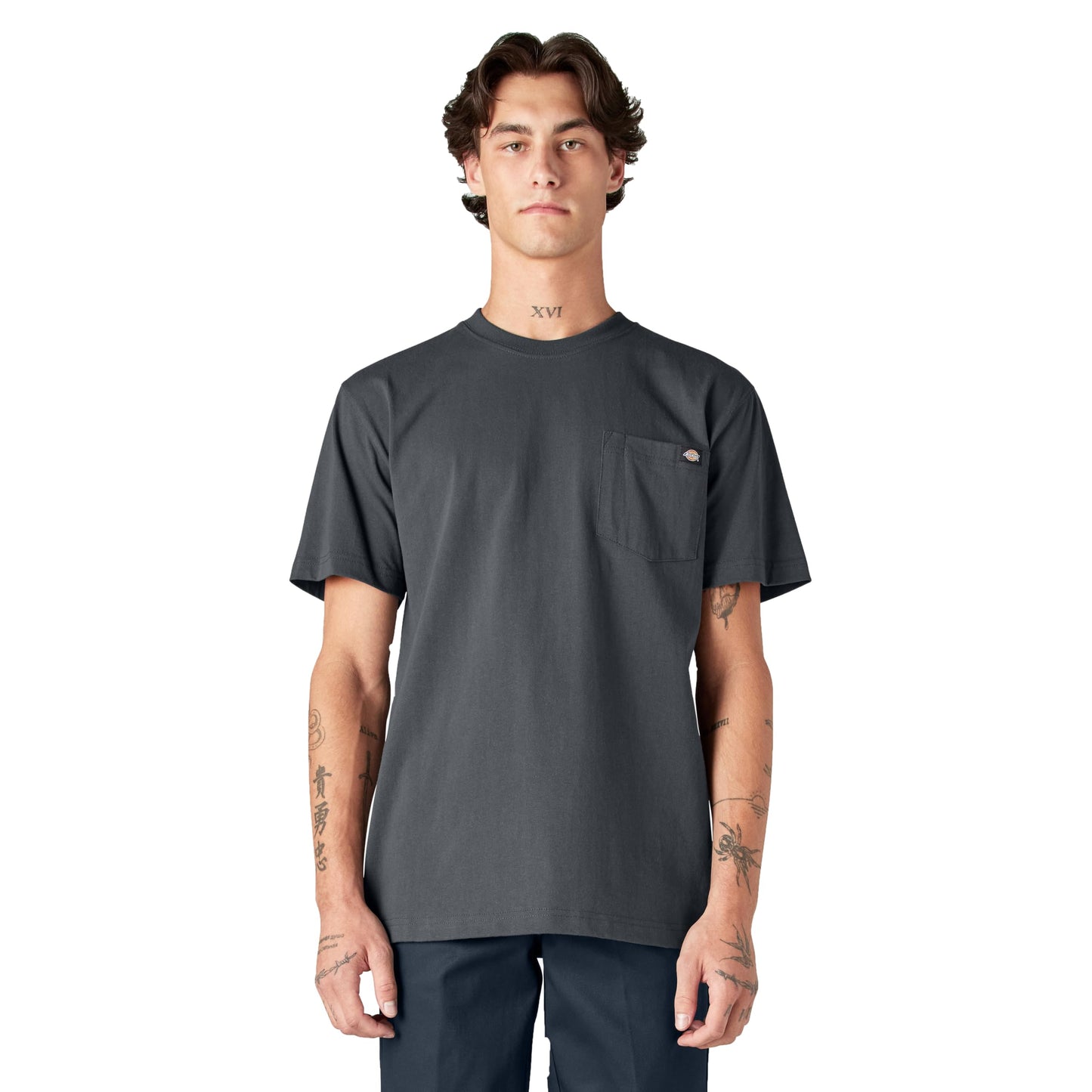 HOTDickies Men's Heavyweight Heathered Short Sleeve Pocket T-Shirt