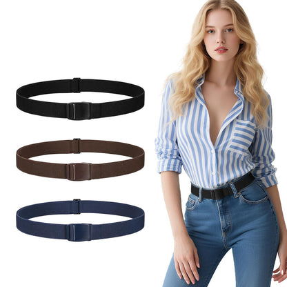 HOTJASGOOD 3/4/5/6 Pack No Show Stretch Belts for Women Invisible Elastic Belt for Jeans Pants Shirt Sweater Tuck Band