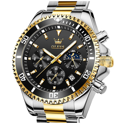 HOTOLEVS Mens Stainless Steel Watch Fashion Luxury Big Face Analog Waterproof