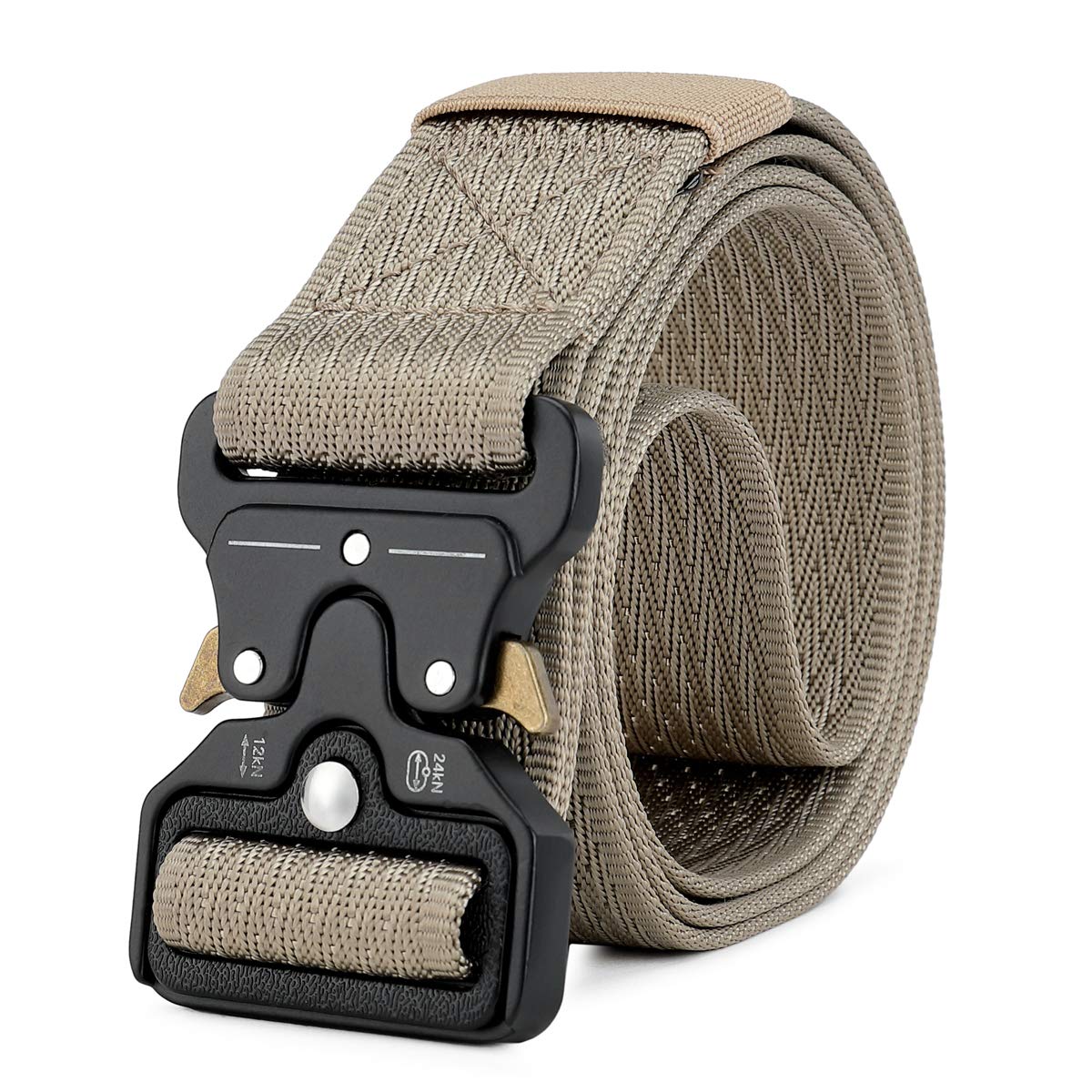 HOTMOZETO Tactical Belts for Men Military Style Work Hiking Riggers Web Gun Belt with Heavy Duty Quick Release Metal Buckle