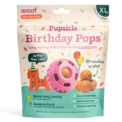 HOTWOOF Pupsicle Refill Pops - Low-Mess Dog Snacks - with Peanut Butter and Beef - Dog Treats - Long Lasting - Large Pops - 7 Count