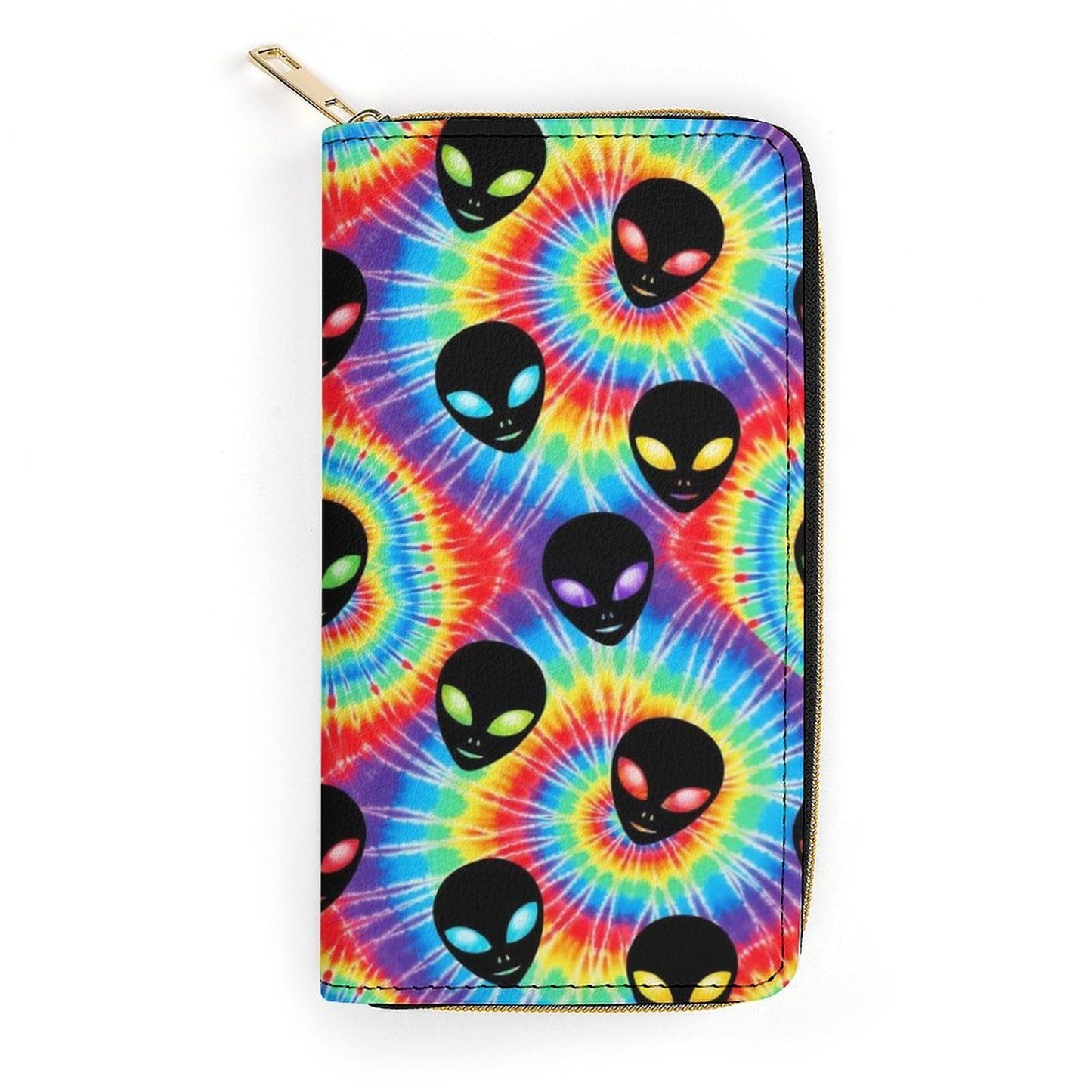 HOTUnisex Large Capacity Leather Wallet Purple Sky Palm Trees, Secure Lightweight Printed Design, Portable Purse for Daily Use & Outdoor Activities