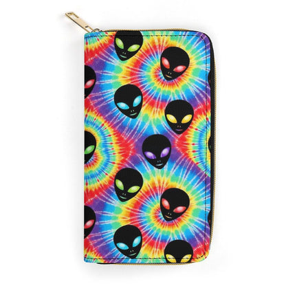 HOTUnisex Large Capacity Leather Wallet Purple Sky Palm Trees, Secure Lightweight Printed Design, Portable Purse for Daily Use & Outdoor Activities