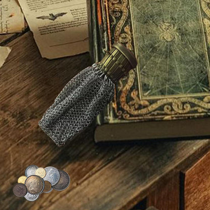 HOTVintage Wallets For Women,Coin Purse Vintage 1920's English Victorian Metal Mesh Coin Bag with Twist Lid Gate Top & Chian Double Mesh Antique Change Purse
