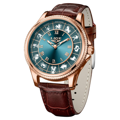 HOTMens Watches,Unique Roulette Style Quartz Analog Watch,45MM Big Face Alloy Waterproof Glowing Watch for Men,Exquisite and Durable Leather Strap,Casual Fashionable Men's Wrist Watches