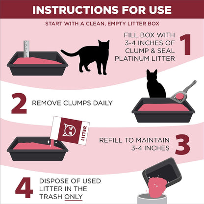 HOTARM & Hammer Clump & Seal Platinum Clumping Cat Litter, Online Only, 18 Lbs | Clumping Litter, Rock-Hard Clumps, Baking Soda Odor Eliminators, 14-Day Odor Control