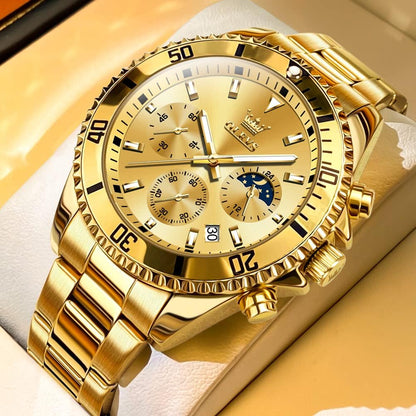 HOTOLEVS Mens Stainless Steel Watch Fashion Luxury Big Face Analog Waterproof
