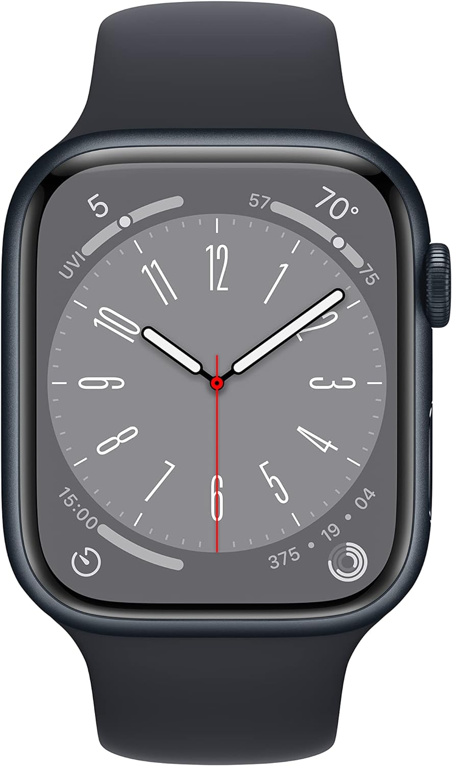 HOTApple Watch Series 8 (GPS, 45mm) Midnight Aluminum Case with Midnight Sport Band (Renewed Premium)