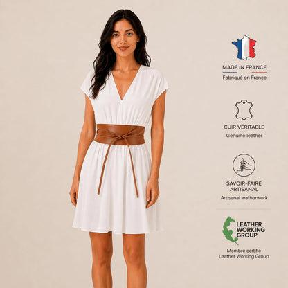 HOTFASHIONGEN - Woman Italian leather Obi belt, CASSIANE