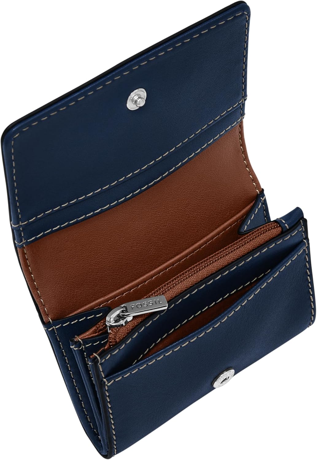 HOTFossil Women's Wallet, Lennox Small Flap Wallet for Women, Insignia Blue