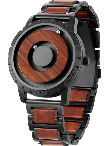 HOTEUTOUR Watches Men's Watch Magnet Watch No Glass Ball Bearing Quartz 40mm Wristwatch for Men with 20mm Bracelet and 3ATM/5ATM Waterproof, Unique Wathes for Men
