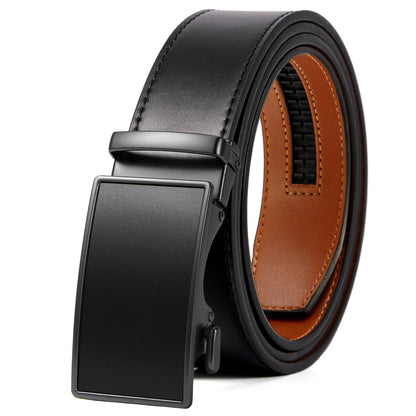 HOTVATAN Men's Belt Leather Ratchet Belt for Men Dress Casual Every Day with Adjustable Buckle, Trim to Fit