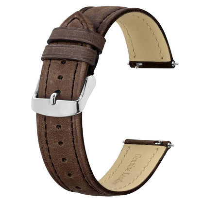 HOTBISONSTRAP Extra Long Watch Bands 18mm 20mm 22mm 24mm, Leather Watch Straps for Men, XL Replacement Strap for Large Wrists