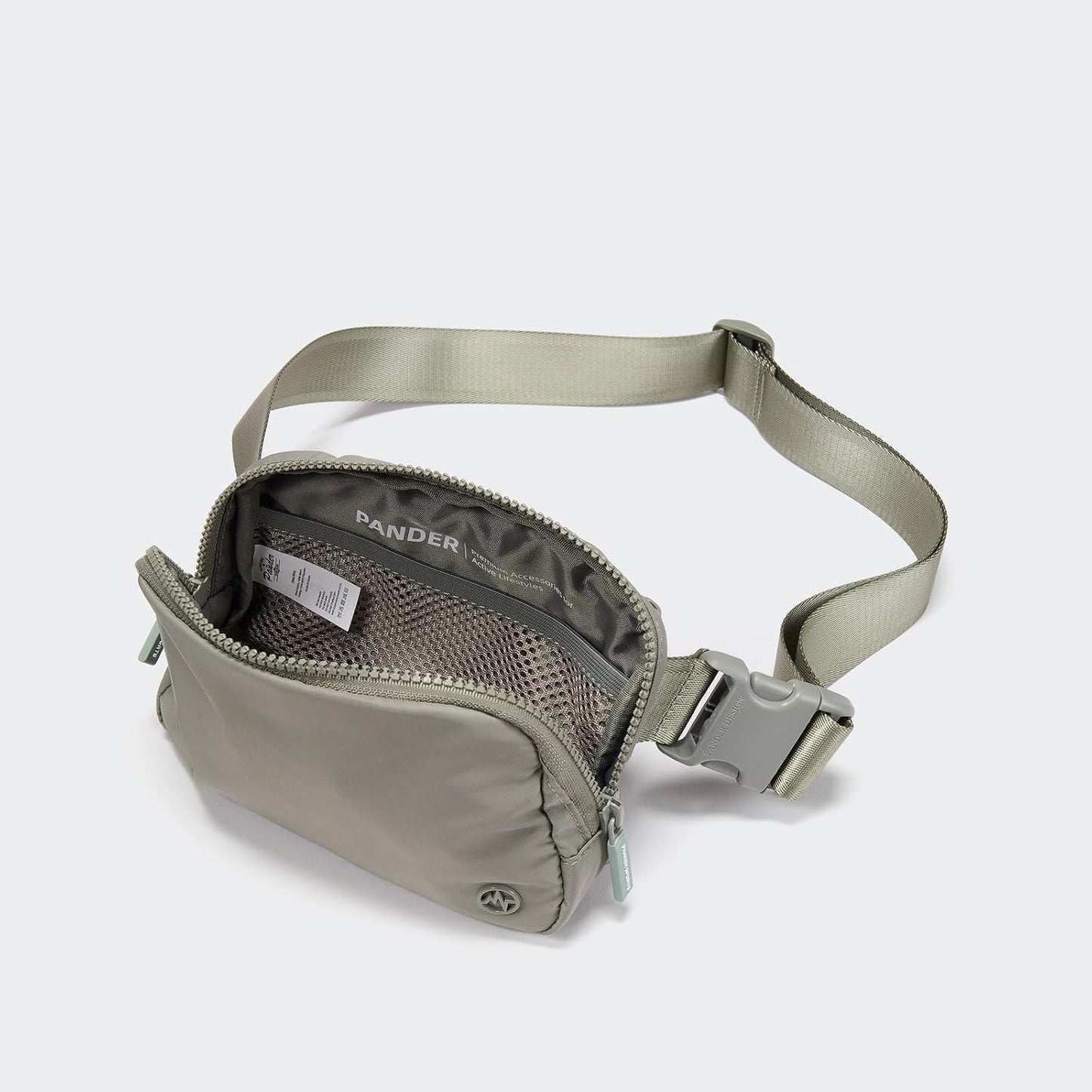HOTPander Two Way Zipper Fanny Pack Nylon Everywhere Belt Bag for Women, Water Repellent Waist Packs, Crossbody Bags with Adjustable Strap (Grey Sage).