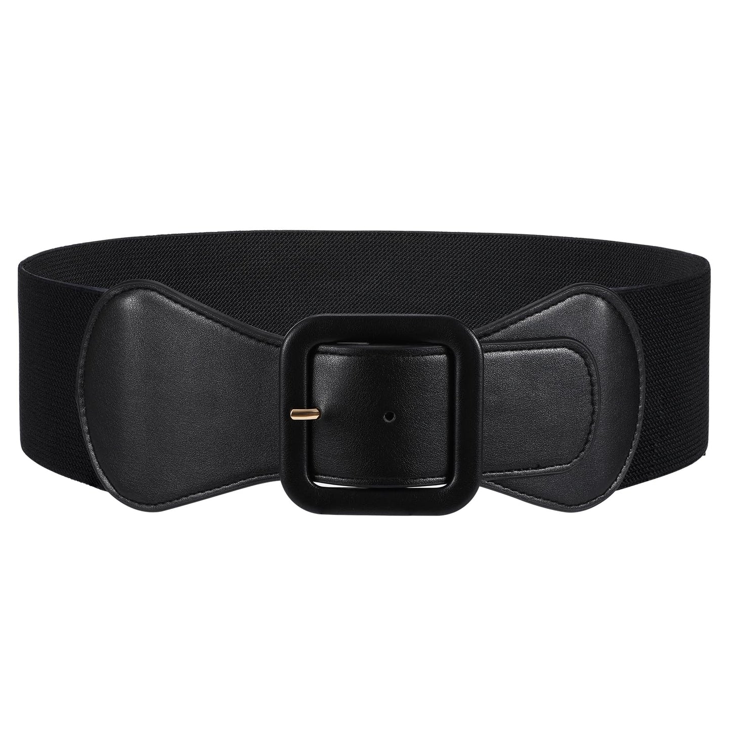 HOTJASGOOD Women Elastic Wide Belt Stretchy Vintage Waist Belt for Dress with Fashion Square Buckle