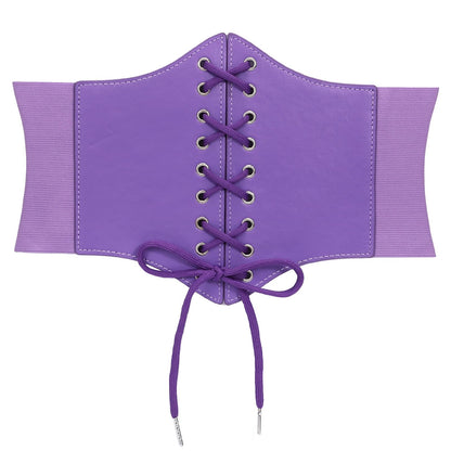 HOTJASGOOD Women’s Elastic Costume Waist Belt Lace-up Tied Waspie Corset Belts for Women