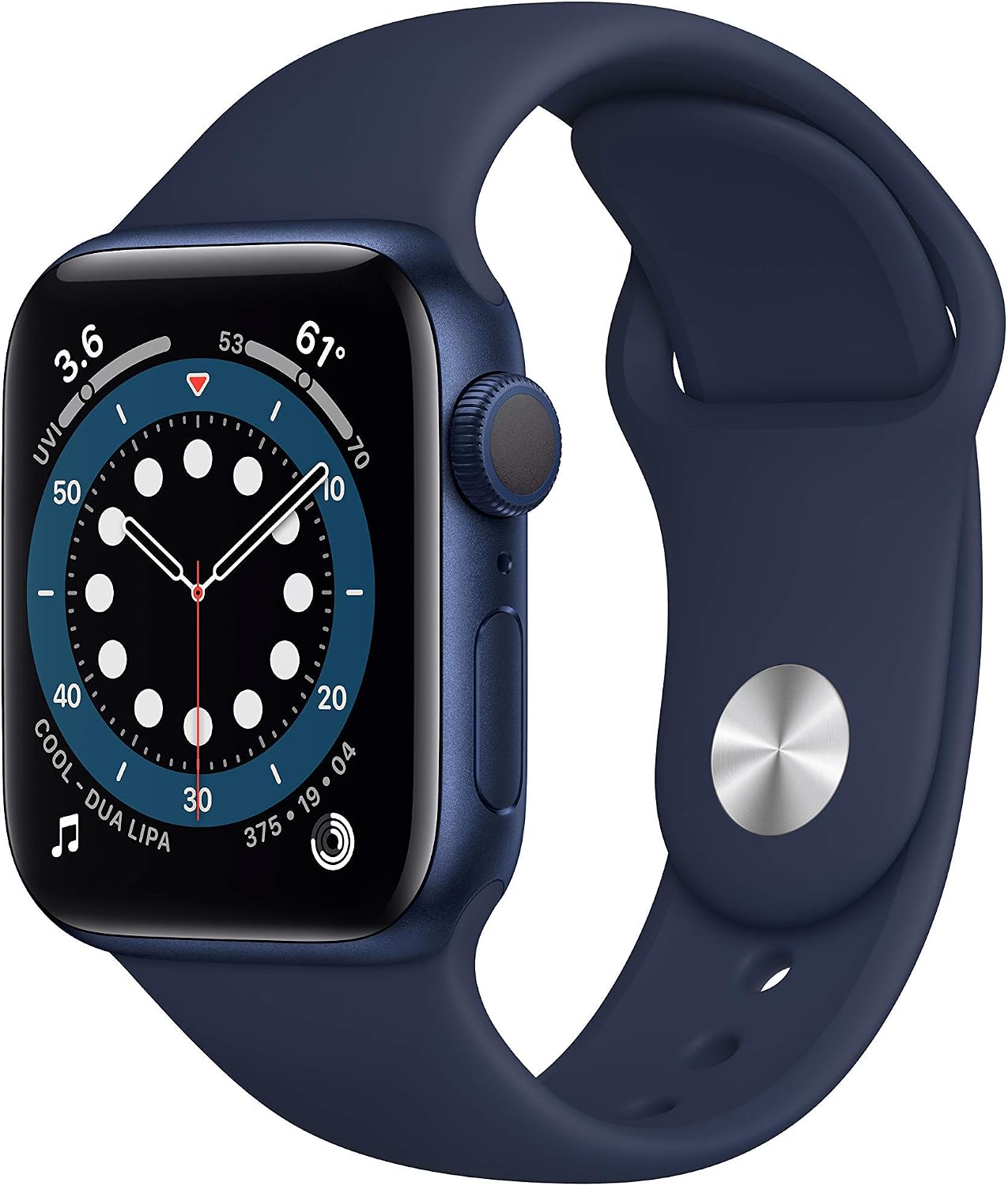 HOTApple Watch Series 6 (GPS, 40mm) - Blue Aluminum Case with Deep Navy Sport Band (Renewed)