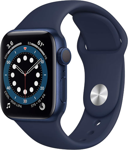 HOTApple Watch Series 6 (GPS, 40mm) - Blue Aluminum Case with Deep Navy Sport Band (Renewed)