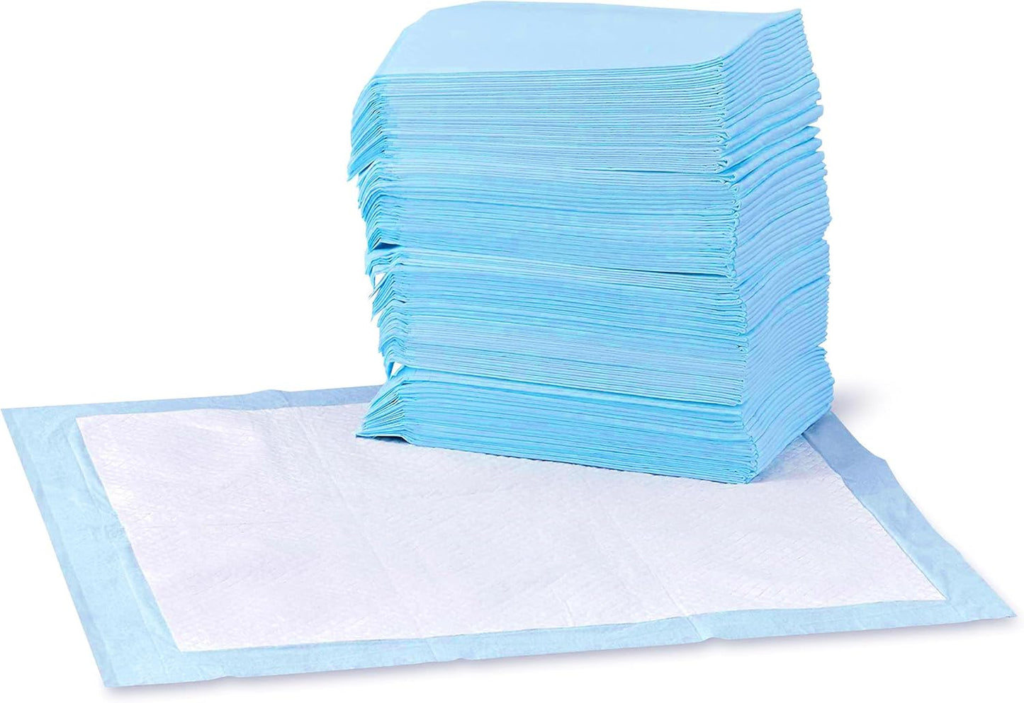HOTAmazon Basics Leak-Proof Dog and Puppy Potty Training Pee Pads with Quick-Dry 5-Layer Super Absorbent Design for Housebreaking, Regular Size 22x22", Blue & White, 150 Count