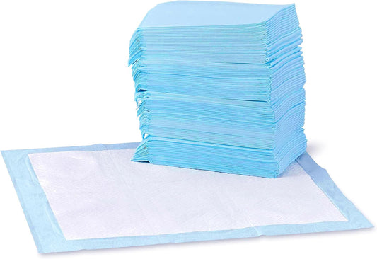 HOTAmazon Basics Leak-Proof Dog and Puppy Potty Training Pee Pads with Quick-Dry 5-Layer Super Absorbent Design for Housebreaking, Regular Size 22x22", Blue & White, 150 Count