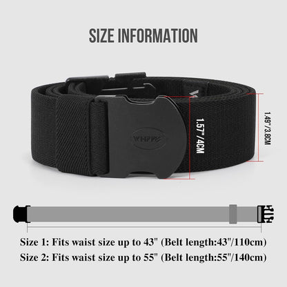 HOTWHIPPY Mens Elastic Stretch Belt Unisex Adventure Web Belt for Women Men with Non-Metal Buckle Adjustable Belts
