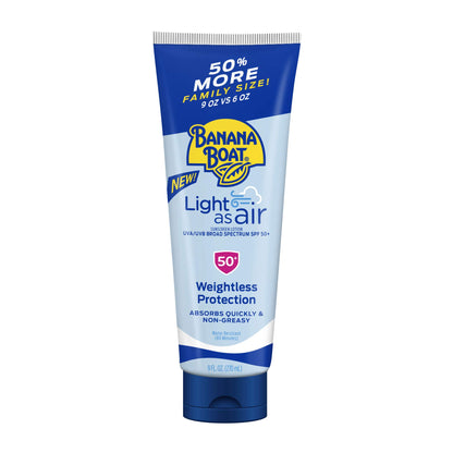 HOTBanana Boat Light As Air Sunscreen Lotion SPF 50 Twin Pack | Lightweight & Non-Greasy Lotion Sunscreen SPF 50, Sunblock, Oxybenzone Free, 6oz each